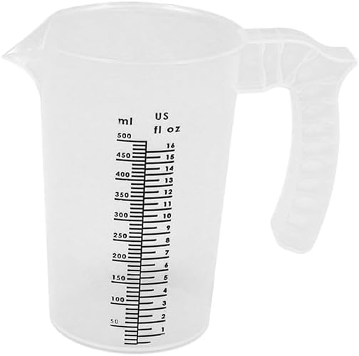 Valley Industries Multi-Purpose Measuring Pitcher – 16 oz / 500 mL, Food-Grade Polypropylene, Translucent