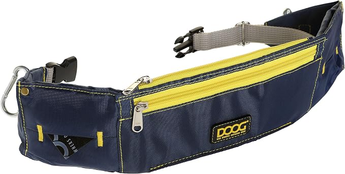 DOOG Walkie Belt – Navy & Yellow Hands-Free Dog Walking Belt with Storage Pockets