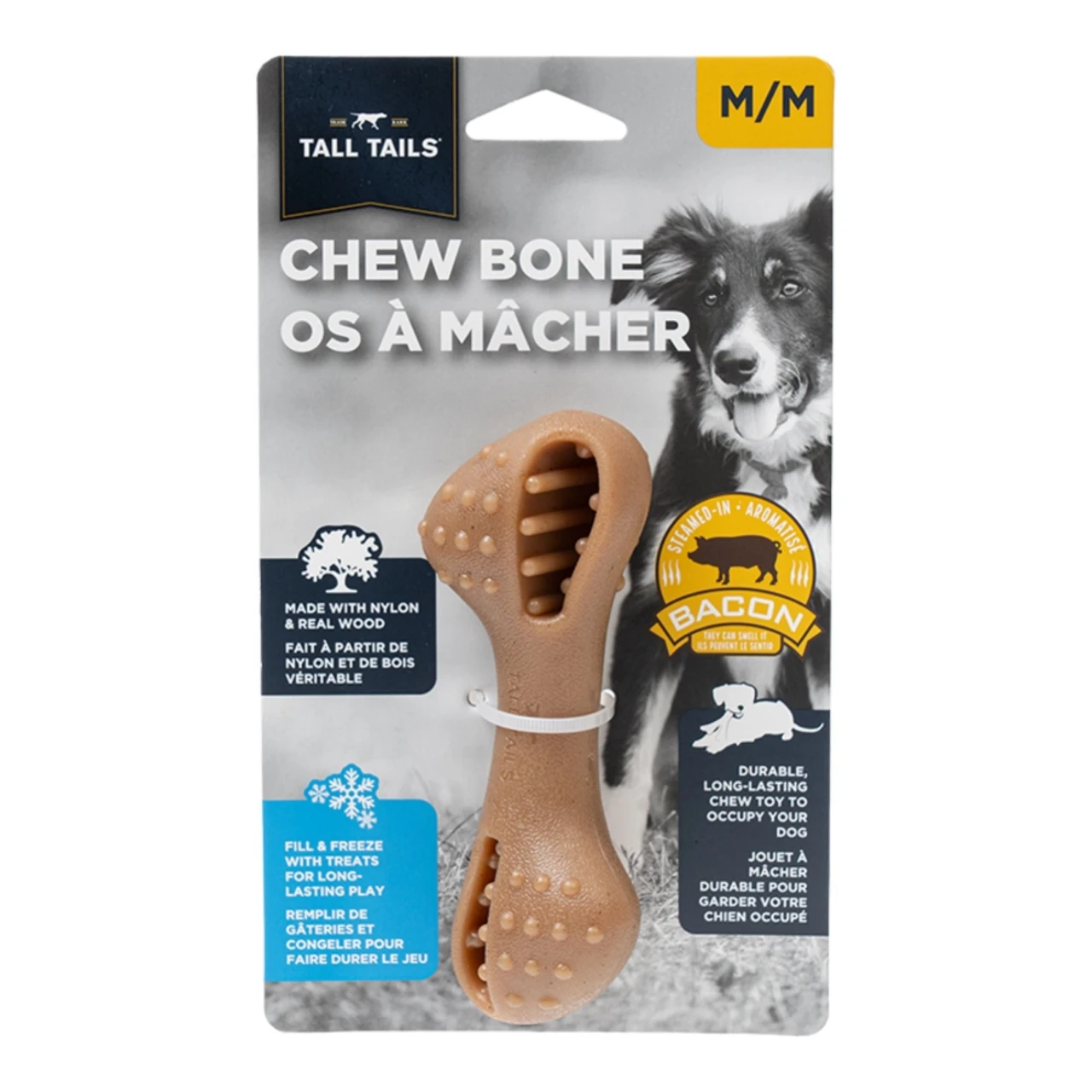 Tall Tails Freeze & Fill Chew Bone Dog Toy – Medium 6 Inch