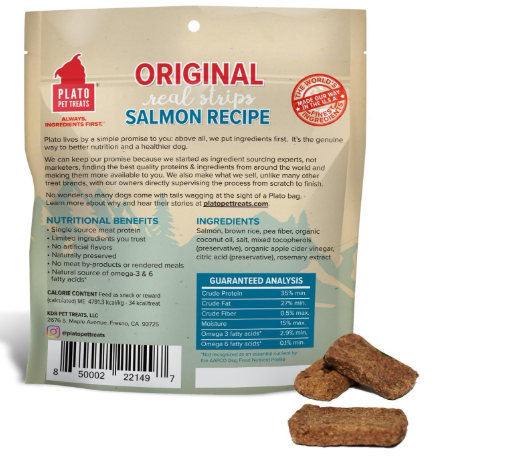 PLATO Original Real Strips Salmon – 3 oz