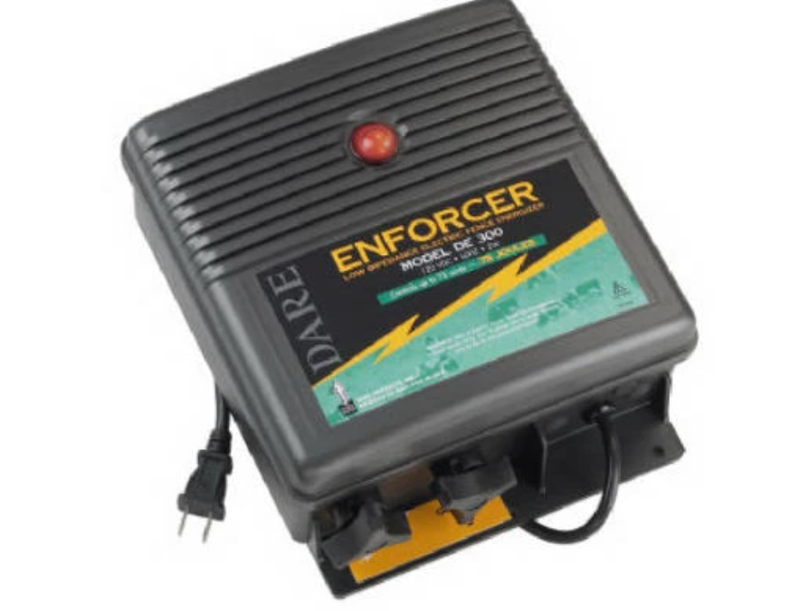 Dare Enforcer DE300 110V Electric Fence Energizer – 75 Acre, 0.75 Joule Low-Impedance Fence Charger