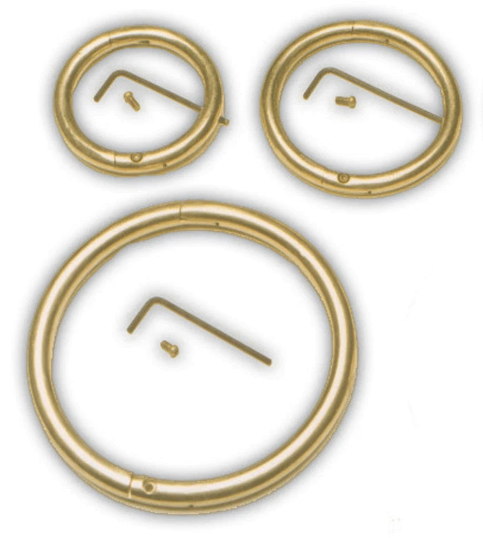Agri-Pro Brass Bull Rings Sharp Piercing Style Lockable Screw Livestock 3X5/16 inch