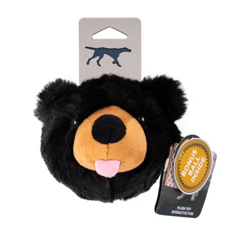 Tall Tails 2-in-1 Fetch Ball Dog Toy – 4 Inch Plush Interactive Squeaky Toy with Hidden Bonus Ball