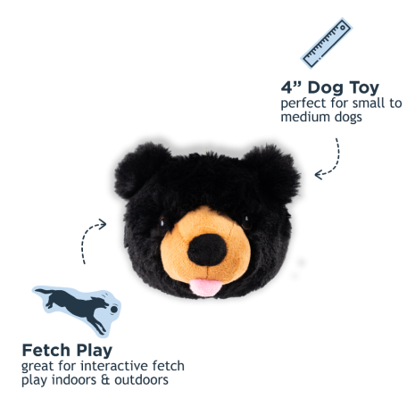 Tall Tails 2-in-1 Fetch Ball Dog Toy – 4 Inch Plush Interactive Squeaky Toy with Hidden Bonus Ball
