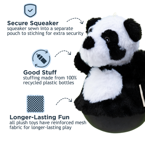 Tall Tails Roly Poly Panda Plush Dog Toy