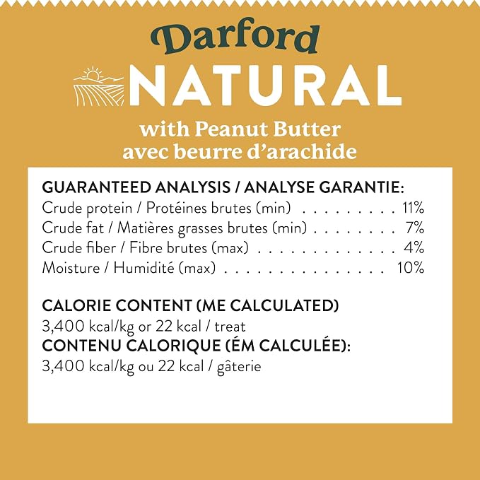 Darford Naturals Peanut Butter Dog Treats – 12 lb Bulk Box, All-Natural Oven-Baked Peanut Butter Biscuits