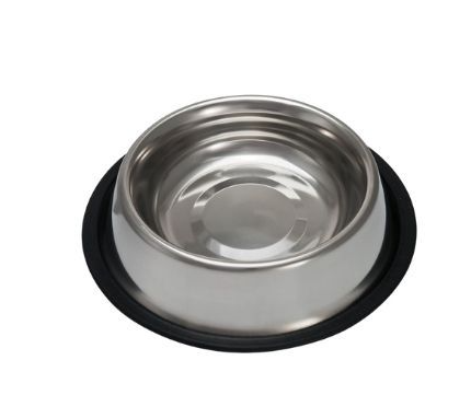 QT Dog 8 Ounce Stainless Steel Non-Tip Anti-Skid Pet Bowl — image 1