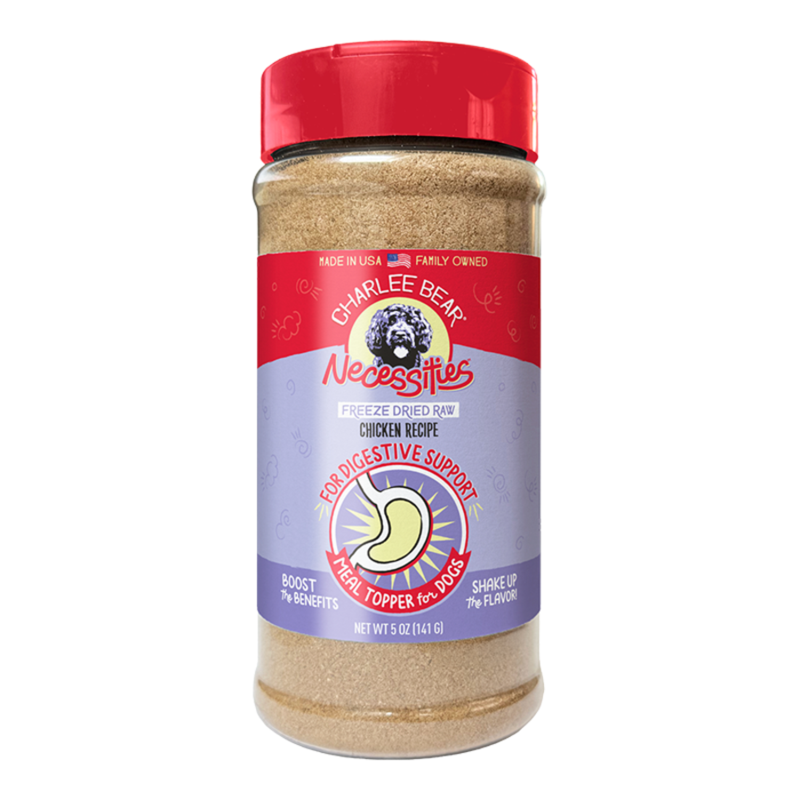 Charlee Bear Freeze Dried Chicken Dog Food Topper, Digestive Health, 5 oz