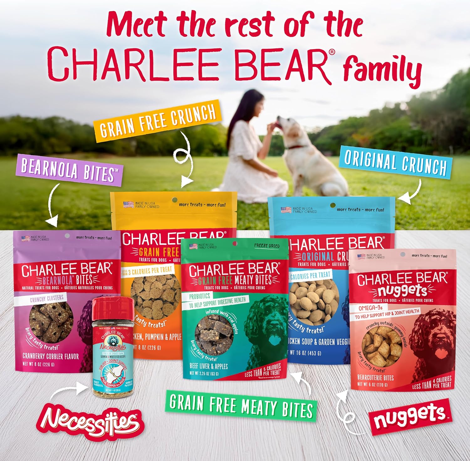 Charlee Bear Freeze Dried Chicken Dog Food Topper, Digestive Health, 5 oz