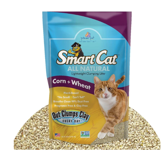 SmartCat All-Natural Clumping Corn + Wheat Cat Litter – Unscented & Clay-Free
