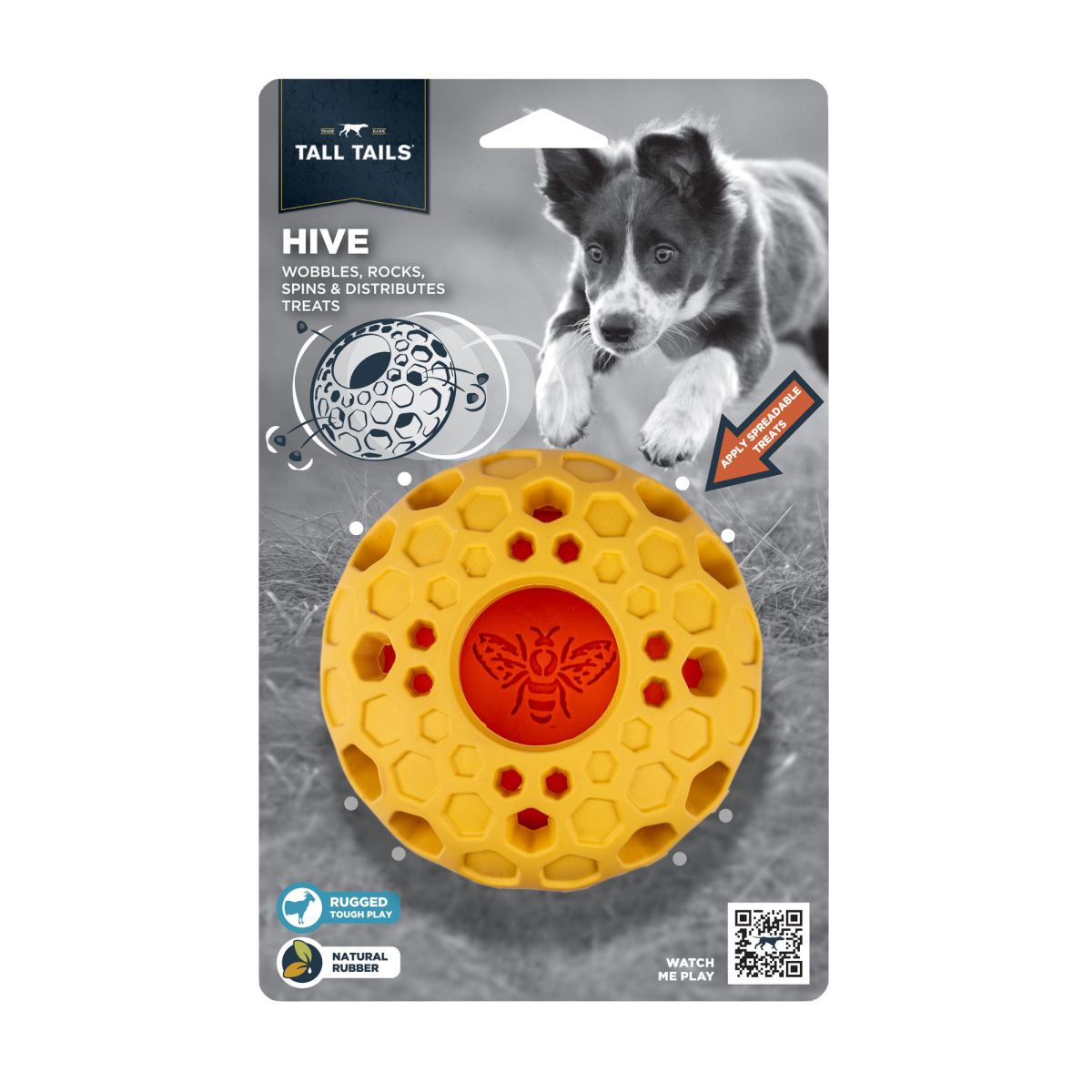 Tall Tails Natural Rubber Bee Hive Reward Dog Toy – 5 Inch