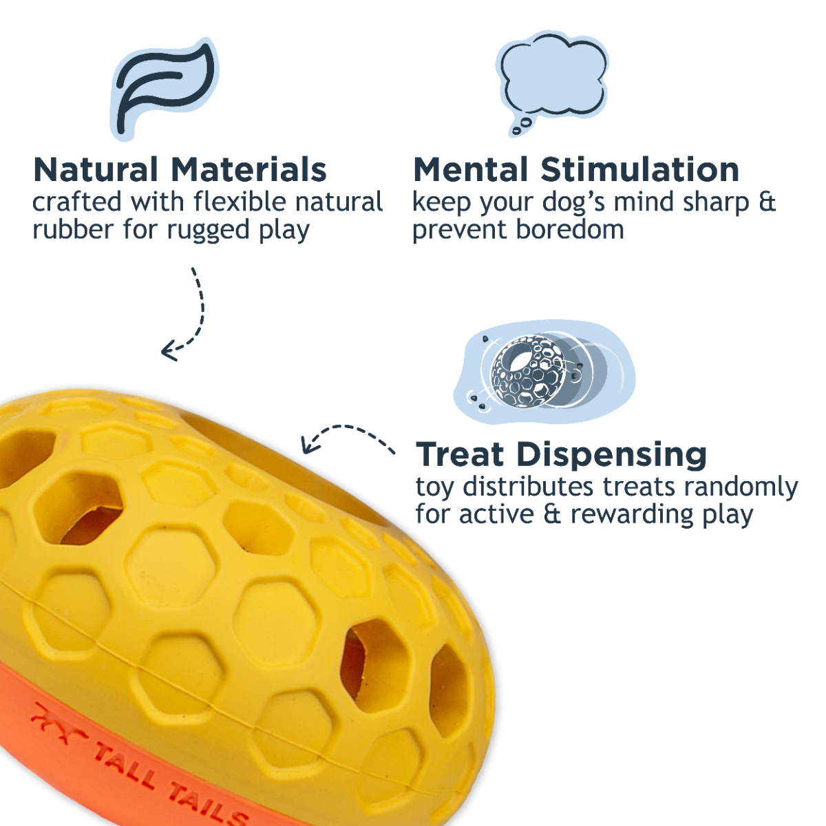 Tall Tails Natural Rubber Bee Hive Reward Dog Toy – 5 Inch