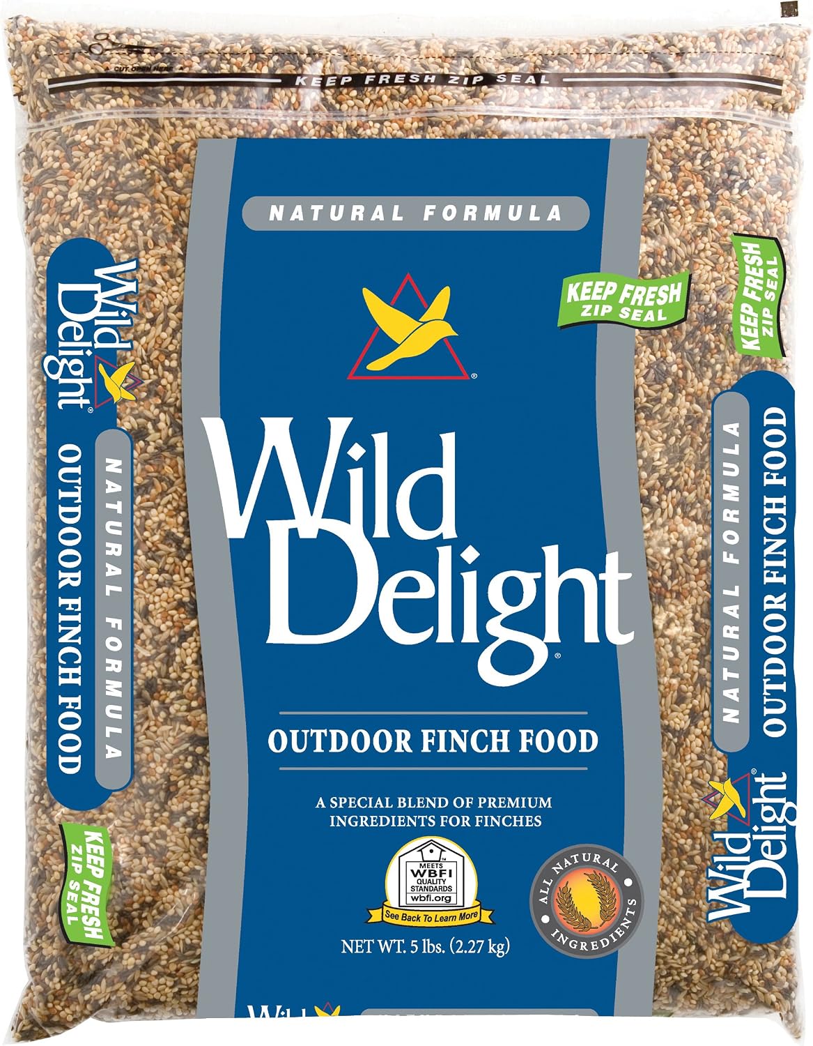 Wild Delight Outdoor Finch Wild Bird Food – Nyjer, Millet & Canary Grass Seed Blend, 5 lb