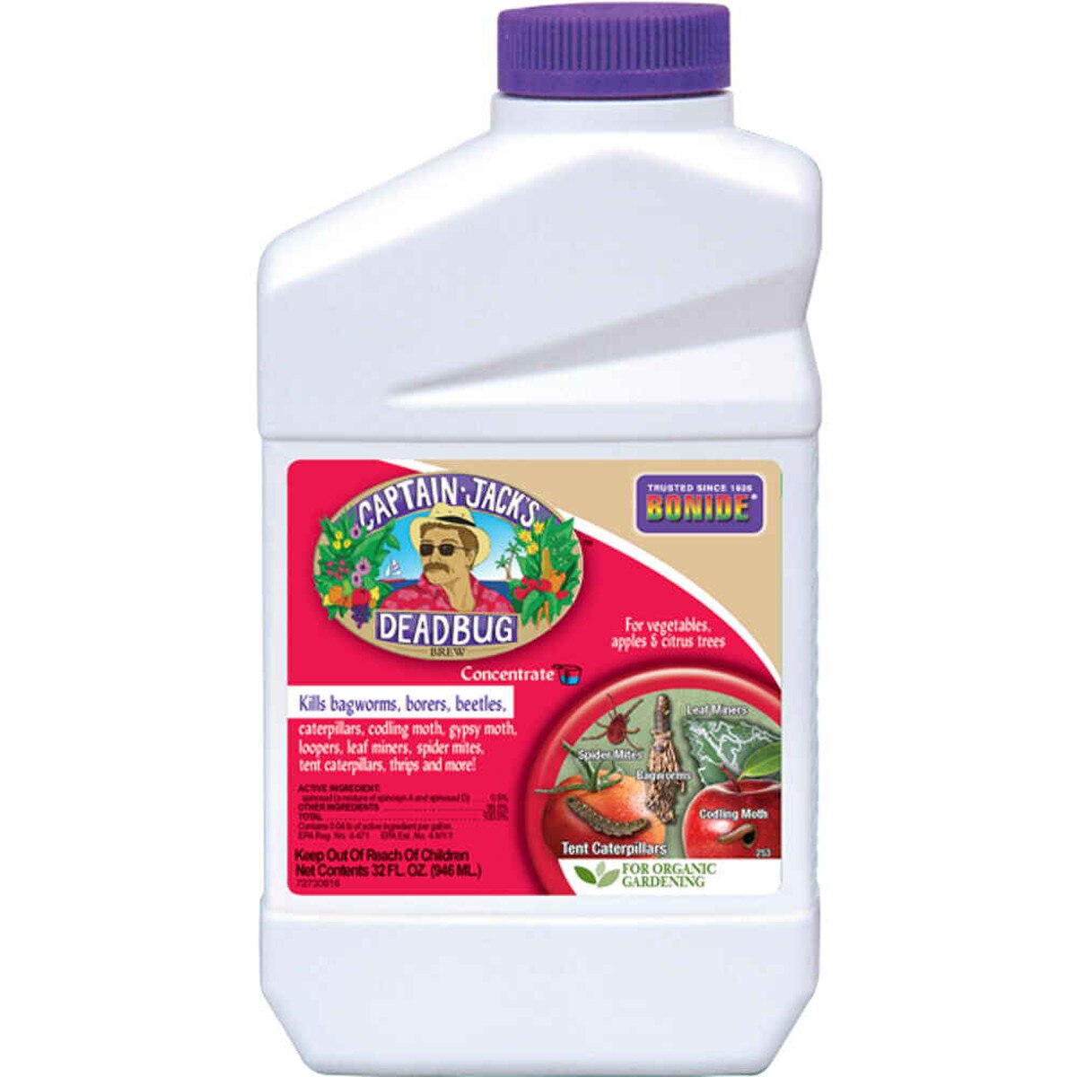 Bonide Captain Jack's Deadbug Brew, 32 oz Concentrate Outdoor Insecticide and Mite Killer for Organic Gardening, 2 lbs