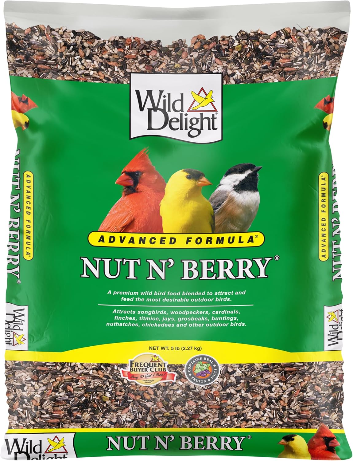 Wild Delight Nut N’ Berry Premium Wild Bird Food – Real Fruit, Nuts & Sunflower Seed Blend