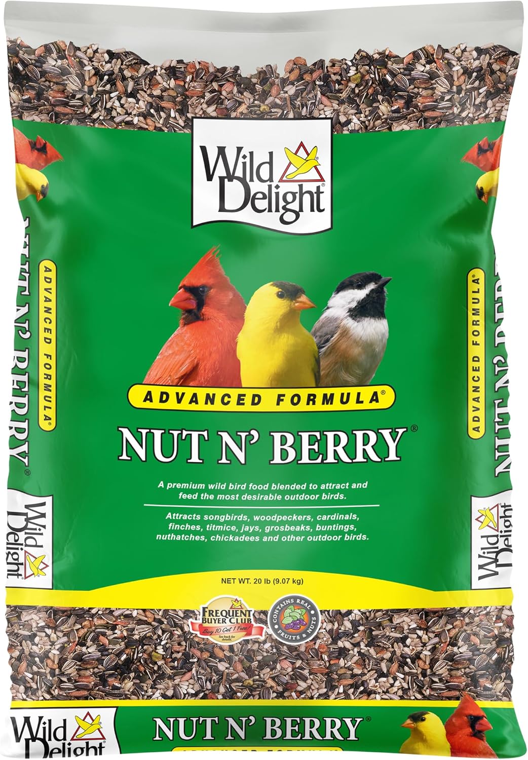 Wild Delight Nut N’ Berry Premium Wild Bird Food – Real Fruit, Nuts & Sunflower Seed Blend