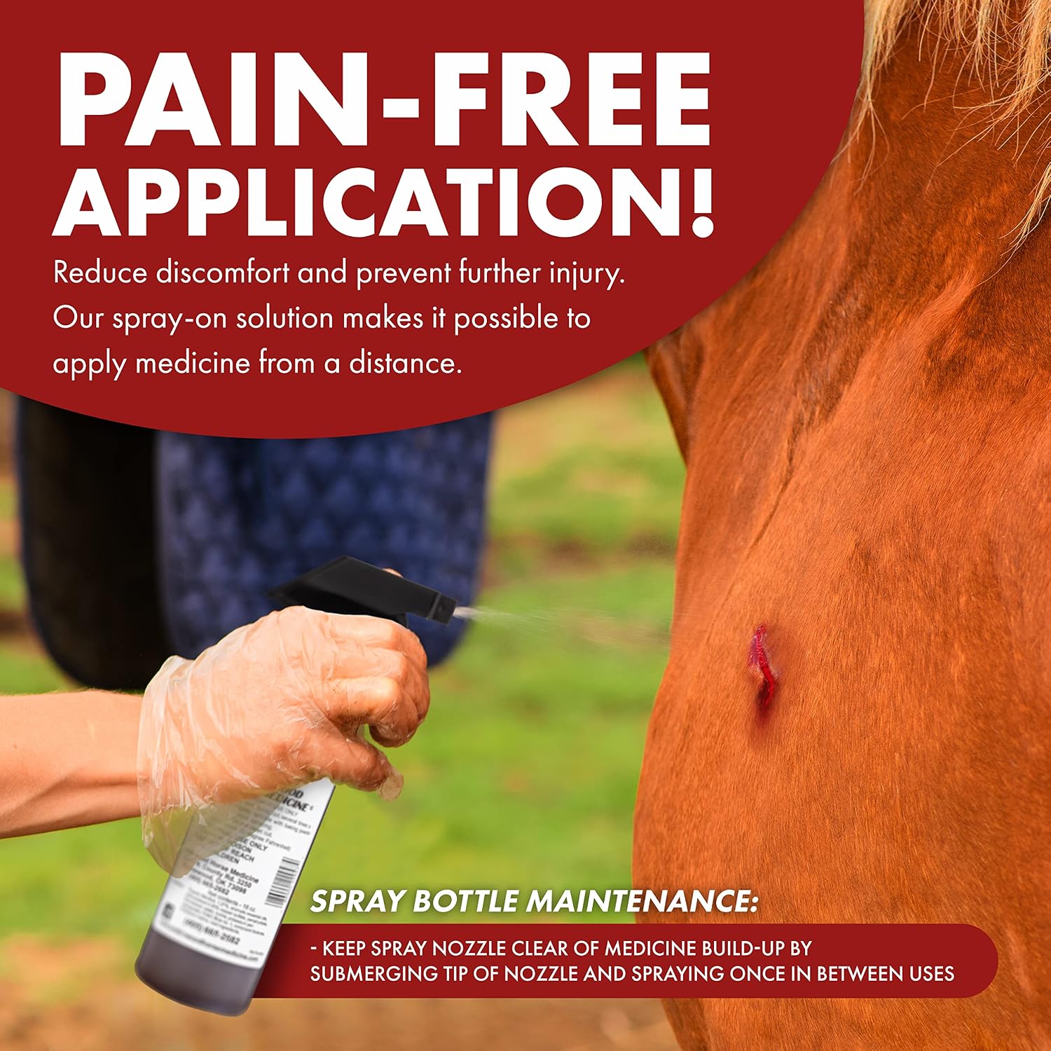 Underwood’s Horse Medicine Topical Wound Spray Bundle – 16 oz Wound Care Kit with Sprayer & Baking Powder