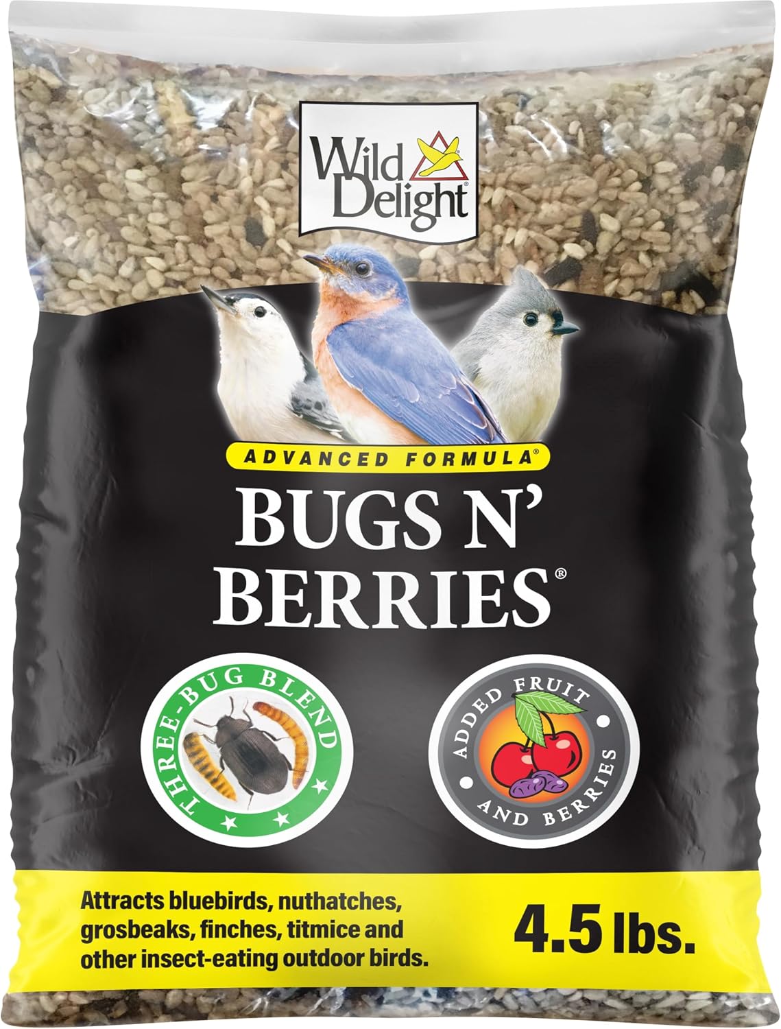 Wild Delight Bugs N Berries Wild Bird Seed – 4.5 lb