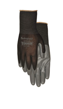 Bellingham Nitrile Tough Palm-Dipped Grip Gloves – Medium, Black — image 1