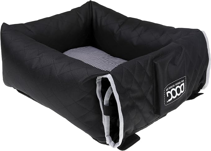 DOOG Dog Car Seat – Black, Small Dog Travel Booster Seat for Safe & Comfortable Car Rides