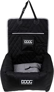 DOOG Dog Car Seat – Black, Small Dog Travel Booster Seat for Safe & Comfortable Car Rides