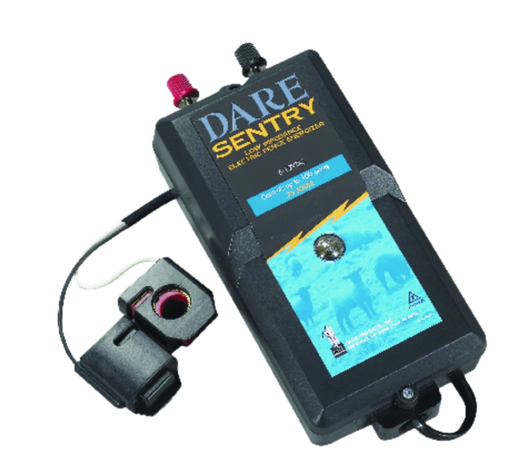 Dare Sentry DSB100 Battery Electric Fence Energizer – 25 Acre, 0.25 Joule, 6V–12V Low-Impedance Fence Charger