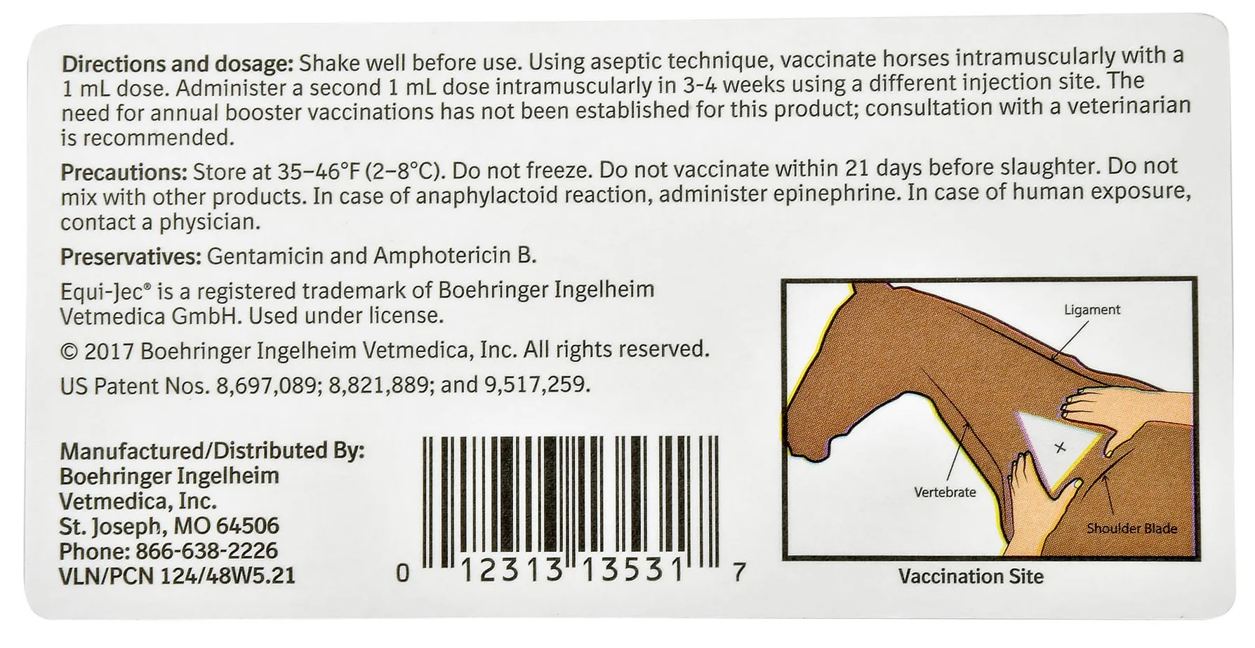 Equi-Jec WNV Plus EWT Equine Vaccine Single Dose