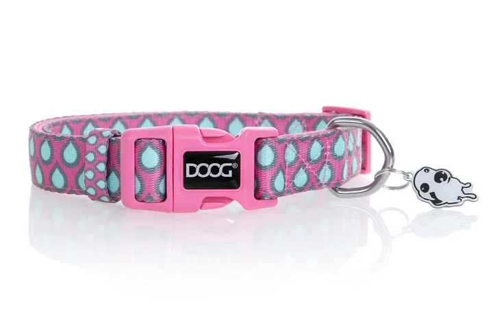 DOOG Luna Dog Collar – Pink Neoprene Adjustable Collar for Extra Small Dogs