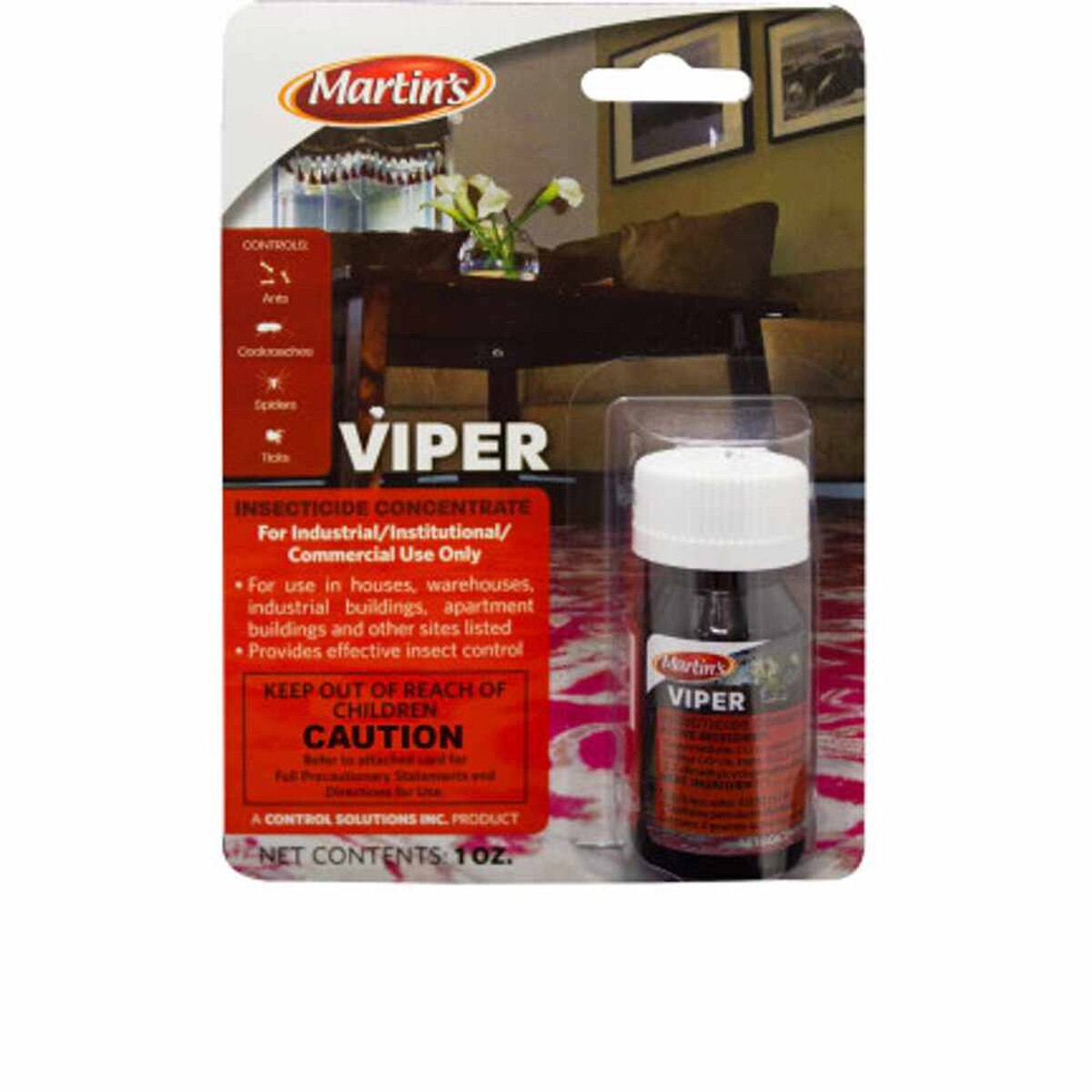 Martin’s Viper Insecticide Concentrate 1 oz – 25.4% Cypermethrin Indoor & Outdoor Pest Control