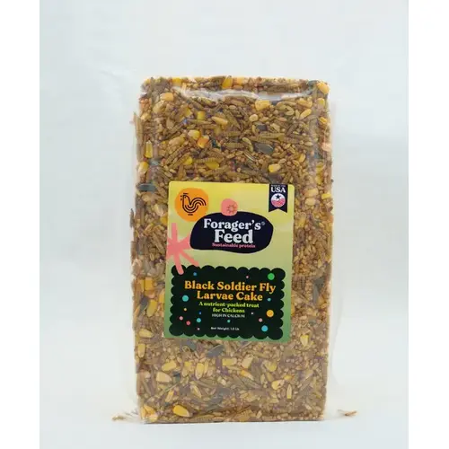 Foragers Feed Black Soldier Fly Larvae Sustainable Cake Mix for Chicken Health, 8 Oz. Bag