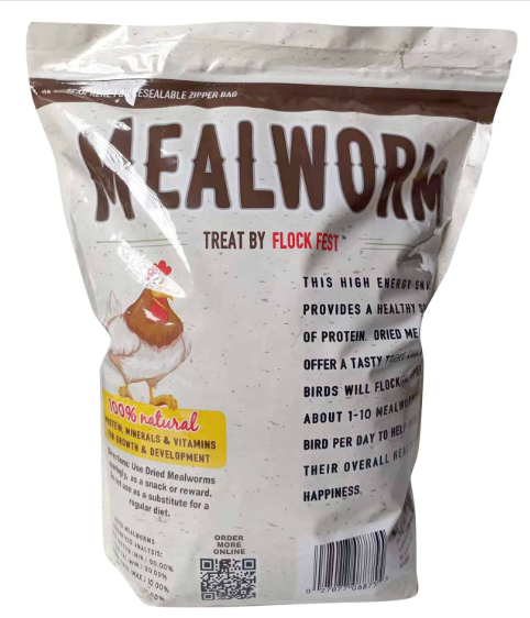 Dried Mealworms 30 oz – High-Protein Bird Food & Treat for Chickens, Wild Birds & Backyard Birds