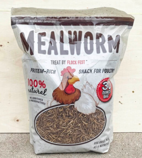 Dried Mealworms 30 oz – High-Protein Bird Food & Treat for Chickens, Wild Birds & Backyard Birds