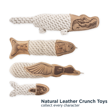 Tall Tails Natural Leather Crunch Crocodile Rope Dog Toy – 20 Inch