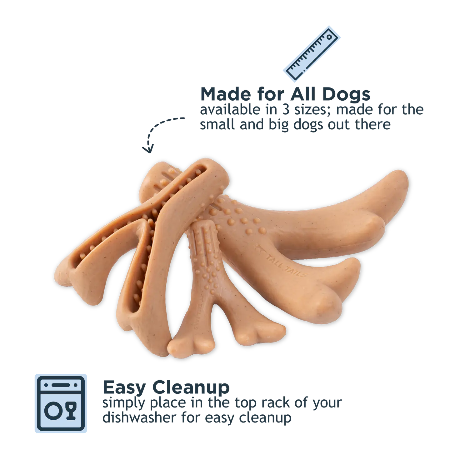 Tall Tails Dog Antler Chew Peanut Butter – Large 8 Inch