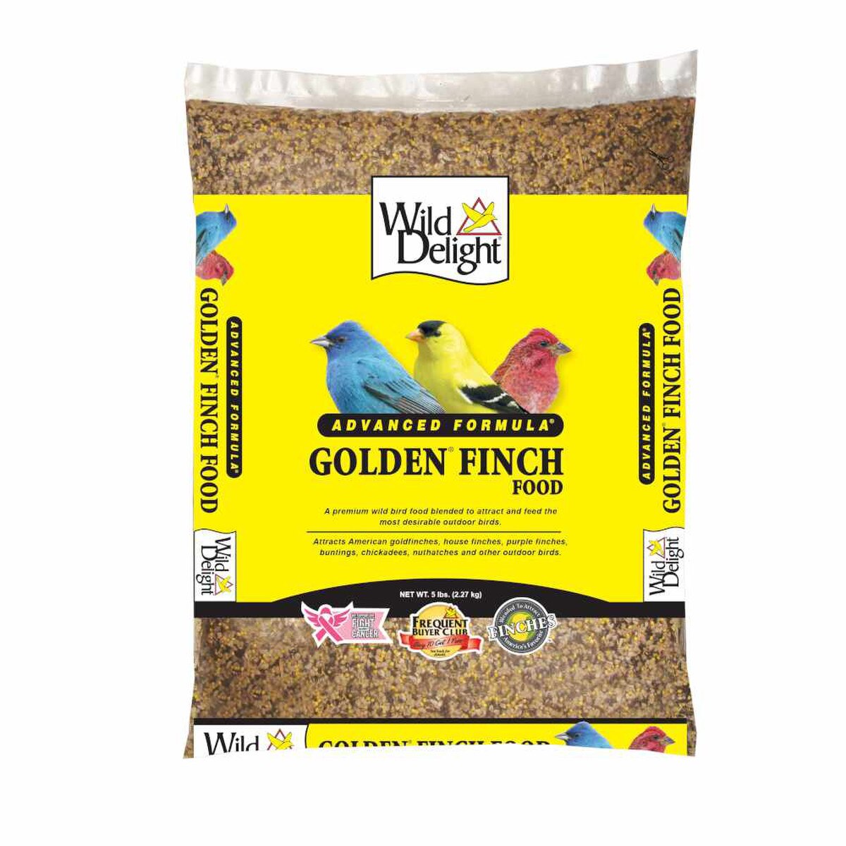 Wild Delight Golden Finch Wild Bird Food – Nyjer Seed, Sunflower Kernels & Millet, 5 lb Bag