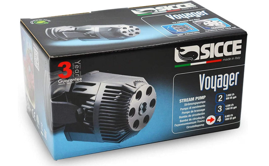 Sicce Voyager 4 Stream Pump 1600 GPH 14W – Up to 193 Gallon Freshwater & Saltwater Aquarium