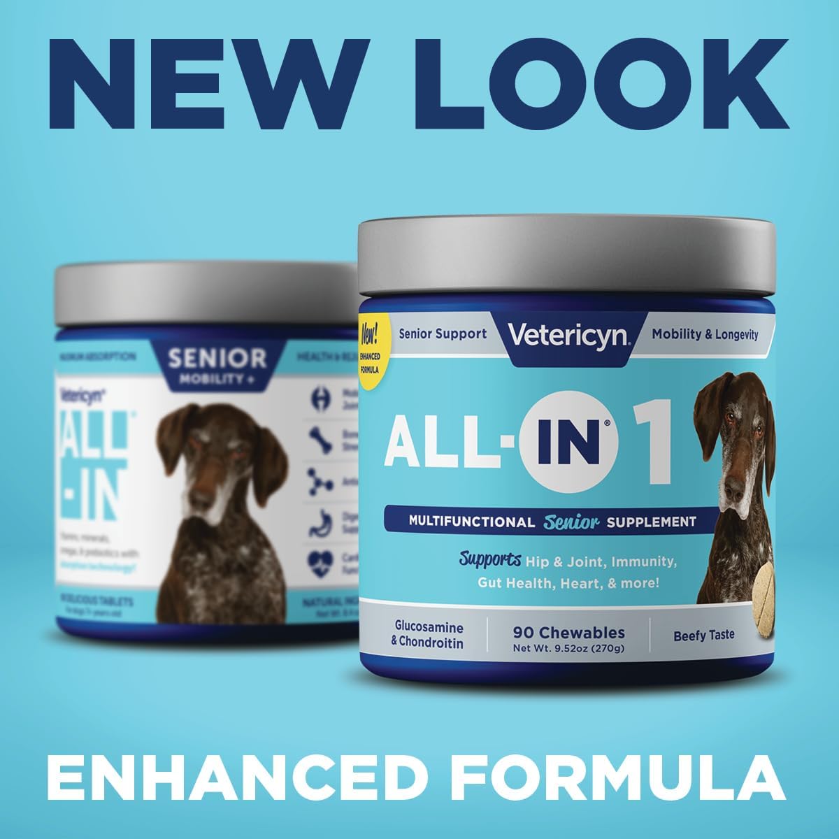 Vetericyn ALL-IN Senior Dog Supplement – 90 Tablets, 9.52 oz
