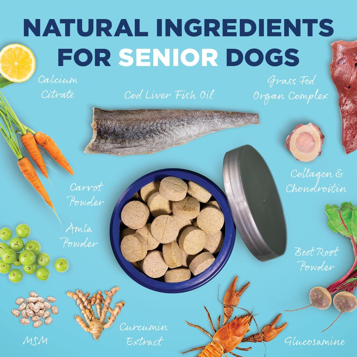 Vetericyn ALL-IN Senior Dog Supplement – 90 Tablets, 9.52 oz