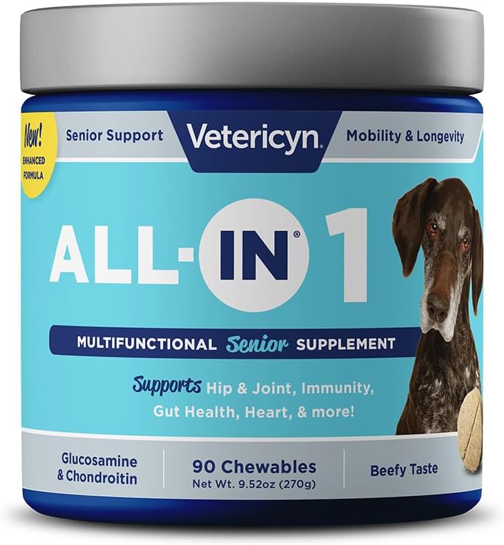 Vetericyn ALL-IN Senior Dog Supplement – 90 Tablets, 9.52 oz