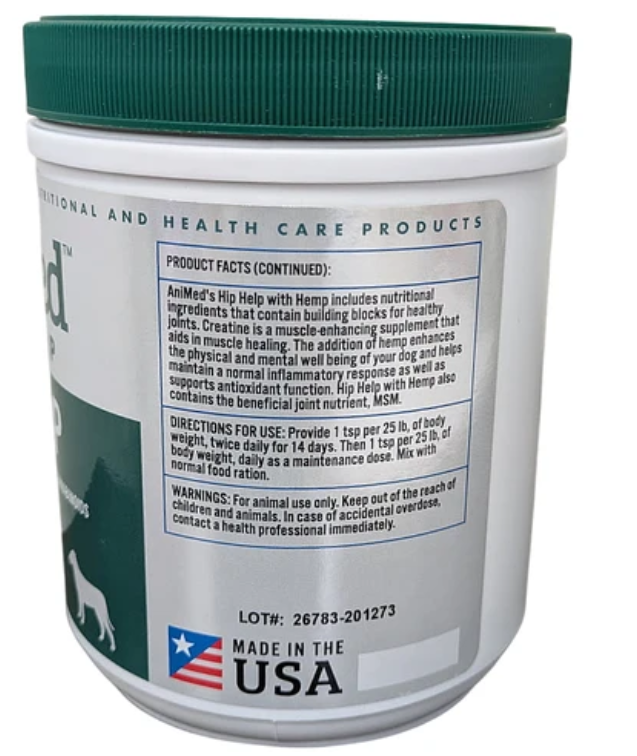 Animed Dog Care Hip Help Hemp Oil - 20 oz