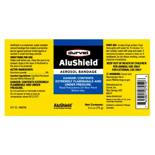 Durvet AluShield Aerosol Bandage Spray for Horses, Cattle & Livestock – 2.6 oz (75 g)