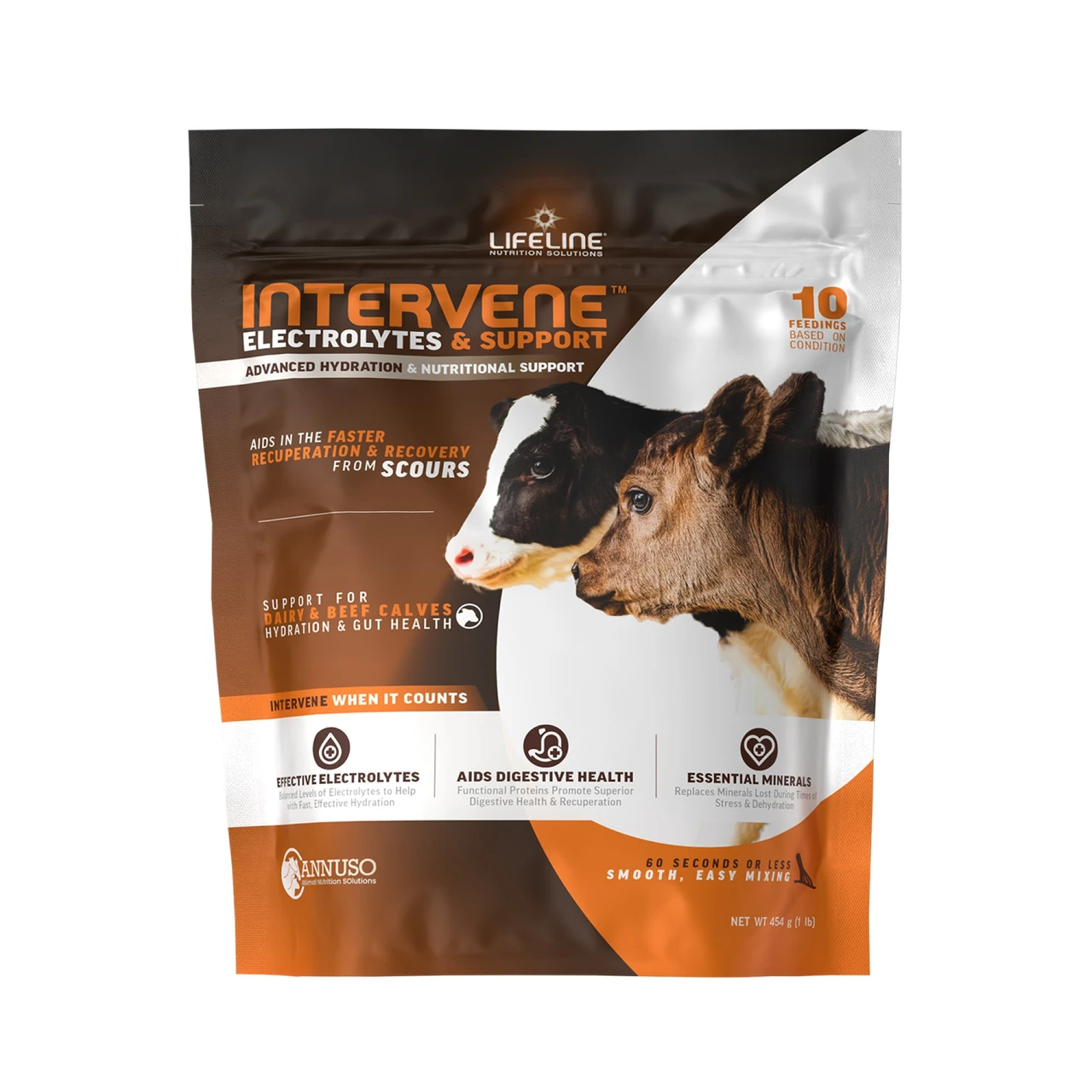 LIFELINE Intervene Calf Electrolyte & Nutritional Supplement – Hydration, Gut & Immune Support, 1 lb