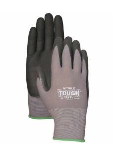Bellingham Nitrile Tough Palm-Dipped Grip Gloves – Medium, Black/Gray — image 2