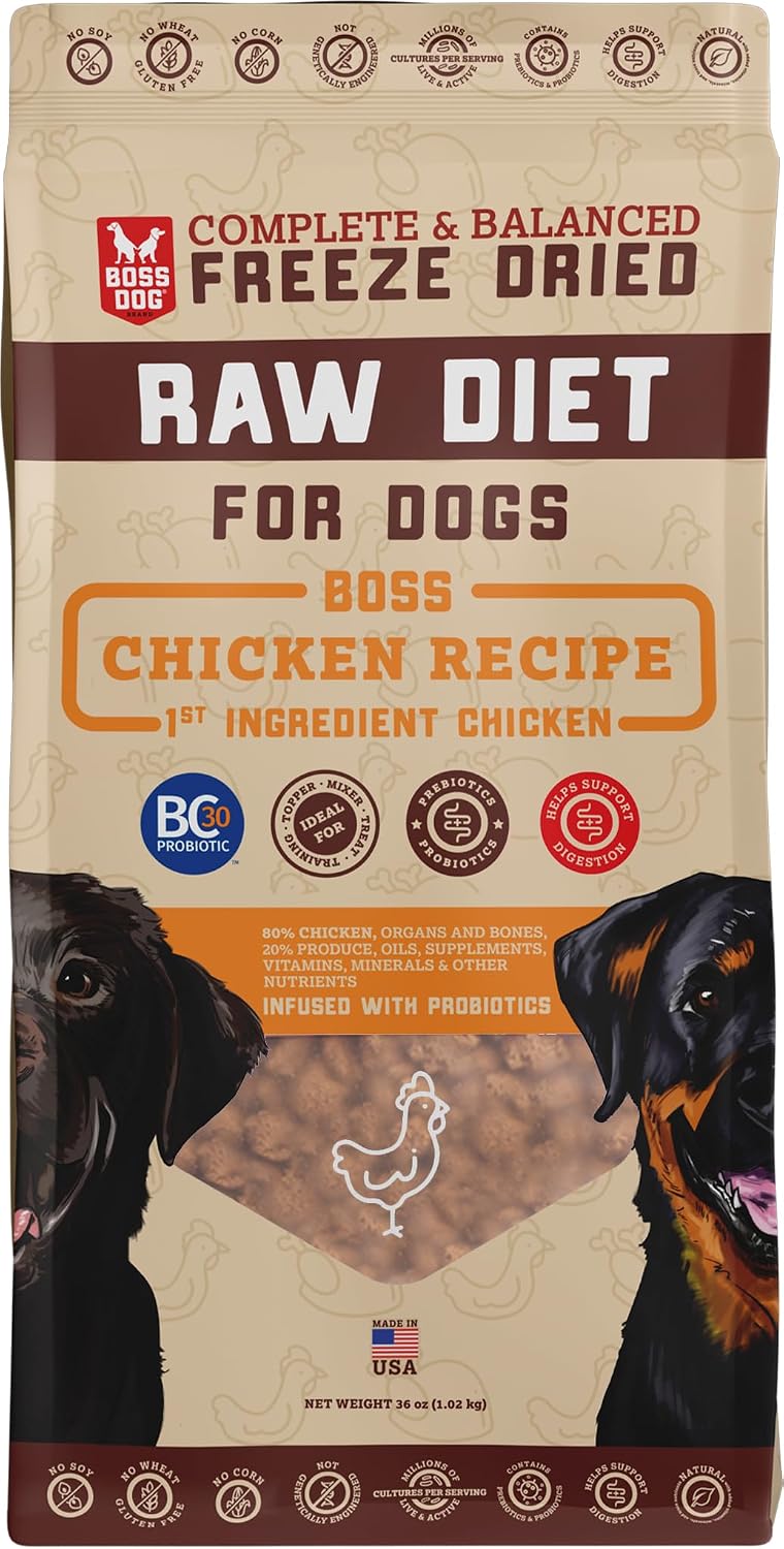 Freeze Dried Diet Complete-Boss Dog Brand Chicken Recipe 36 oz