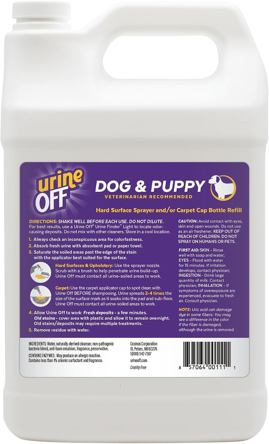 Urine Off Dog & Puppy Stain & Odor Remover – Bio-Enzymatic Pet Urine Cleaner & Odor Eliminator