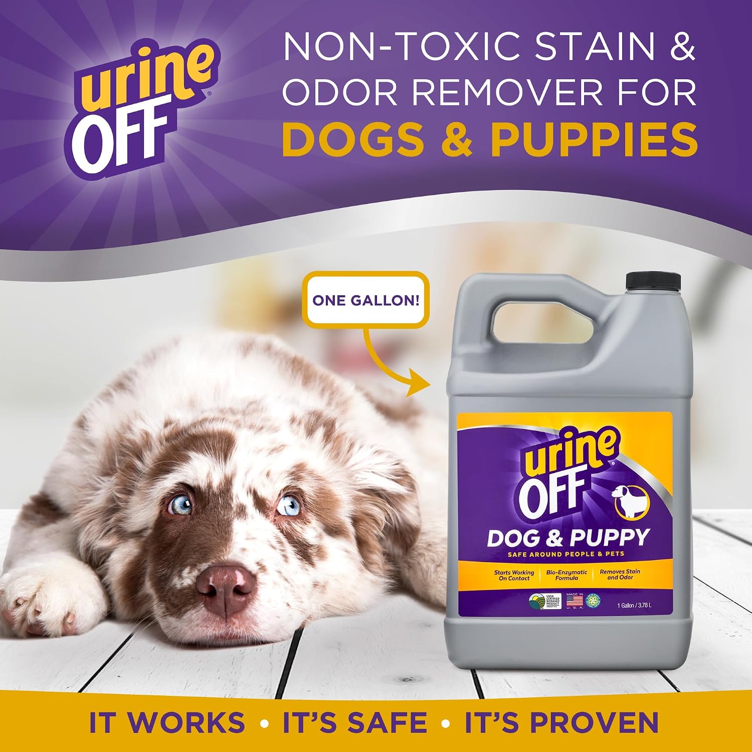 Urine Off Dog & Puppy Stain & Odor Remover – Bio-Enzymatic Pet Urine Cleaner & Odor Eliminator