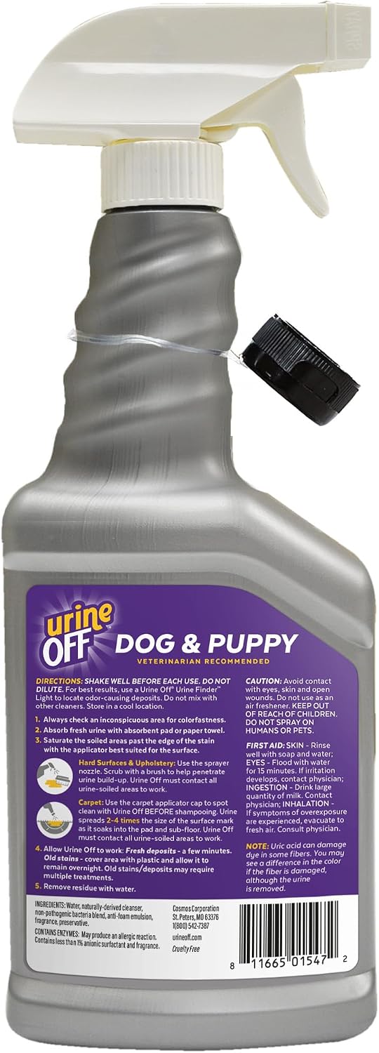 Urine Off Dog & Puppy Stain & Odor Remover – Bio-Enzymatic Pet Urine Cleaner & Odor Eliminator