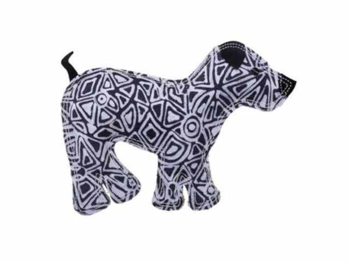 DOOG Outback Tails Joey Black & White Desert Dog Chew Toy – 23" Natural Jute Squeaky Dog Toy
