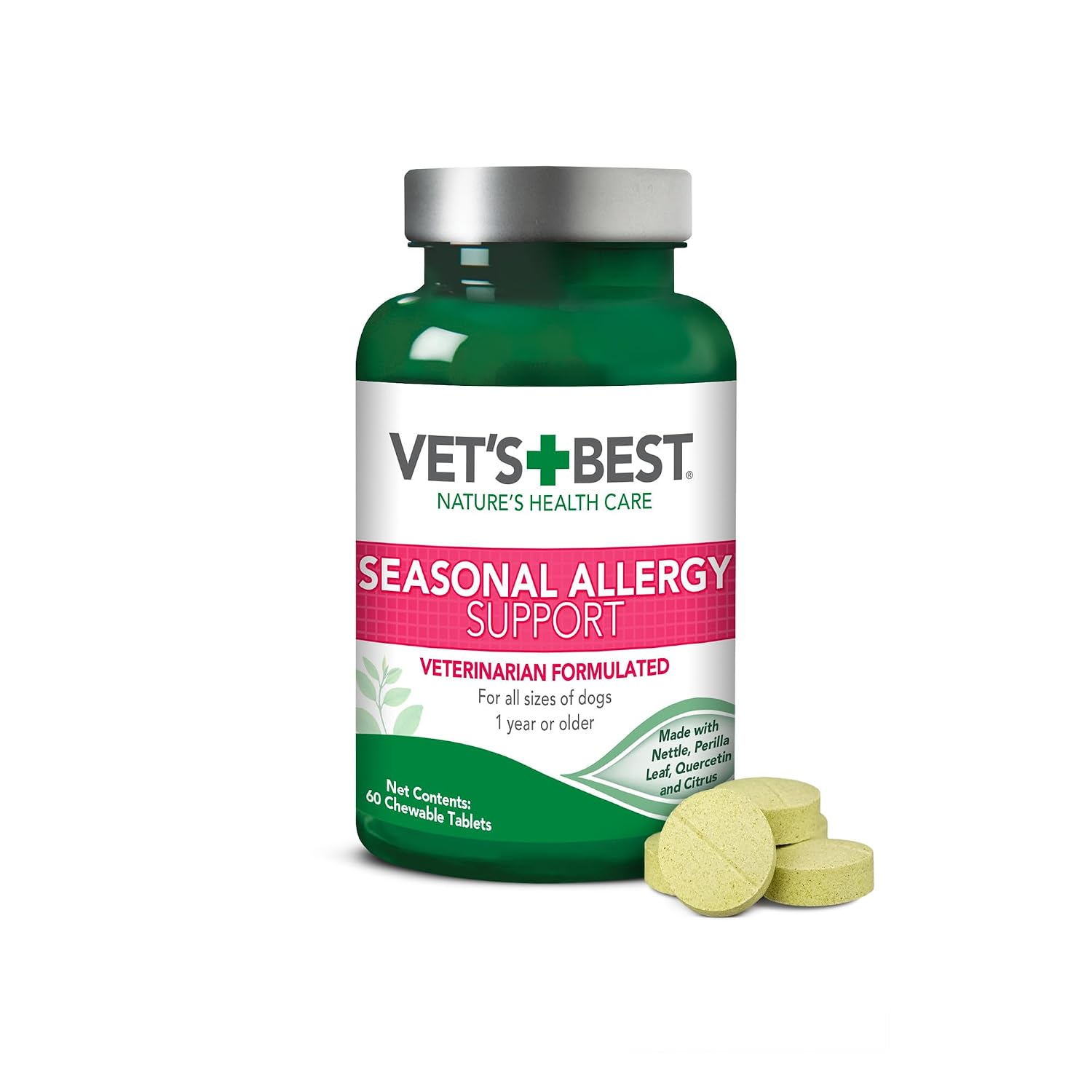 Vet's Best Seasonal Allergy Support Supplement for Dogs, 60 Tablets