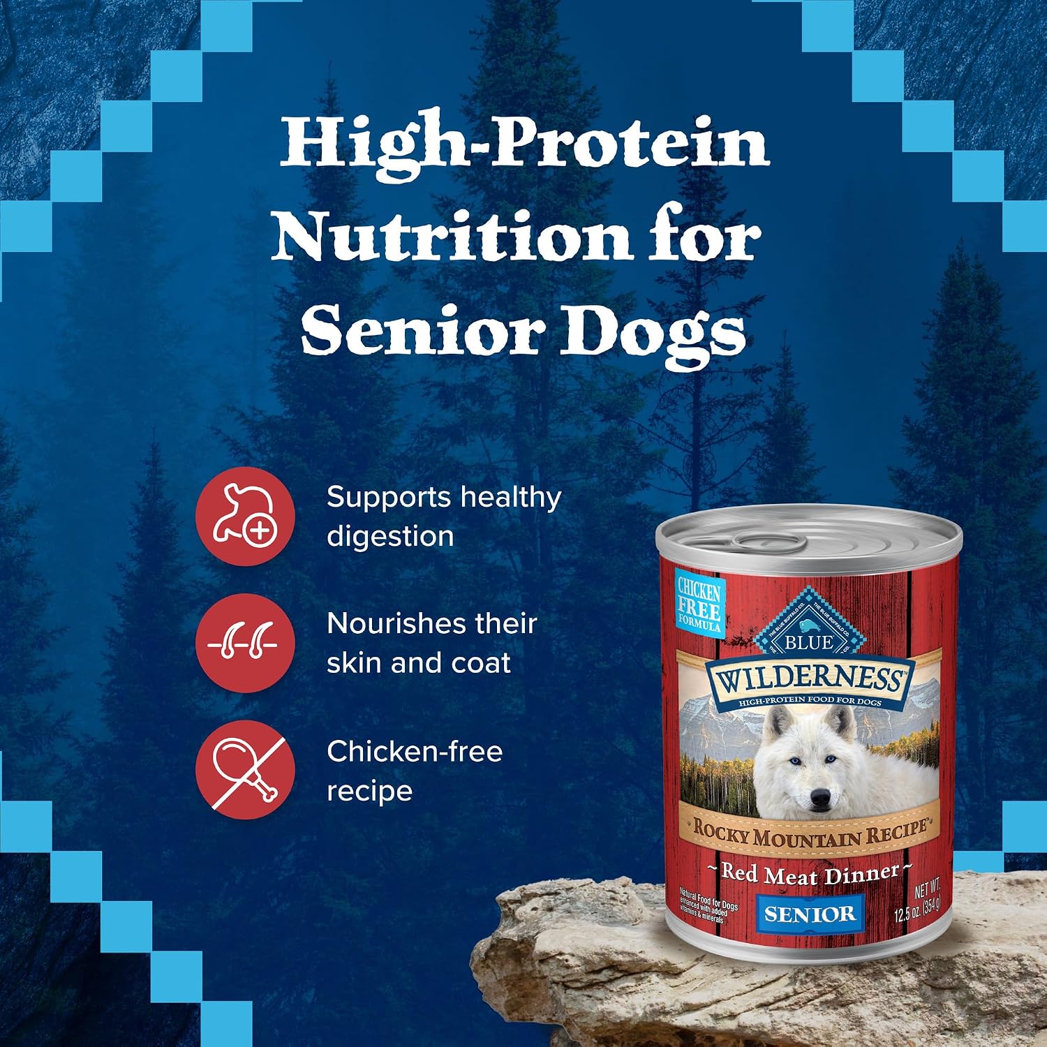 Blue Buffalo Wilderness Rocky Mountain Grain Free Red Meat Senior 12 / 12.5 oz